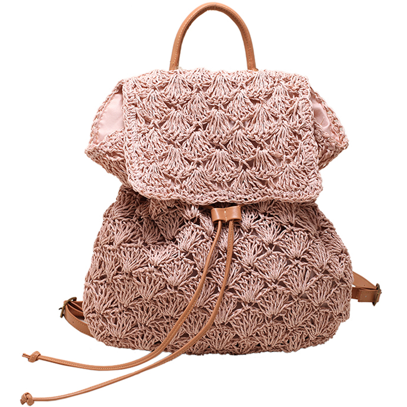 Summer Straw Backpack Bag - Image 2