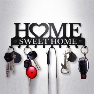 Sweet Home Black Metal Balcony Wall-mounted Key Rack