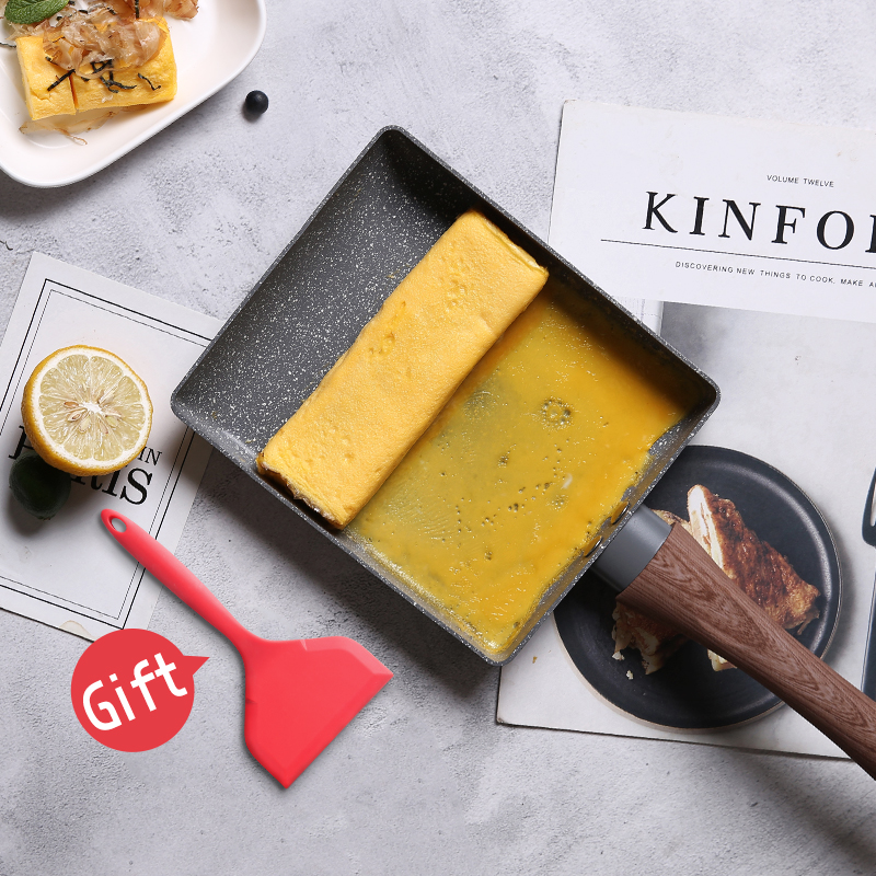 Tamagoyaki Omelet Nonstick Pan With Spatula Oil Brush - Image 5