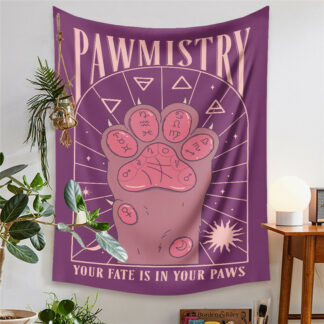 Cat Paws Tarot Tapestry Witchcraft Bohemian Style