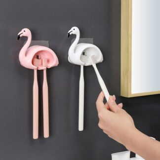 Swan Wall Mounted Toothbrush Holder, Pink