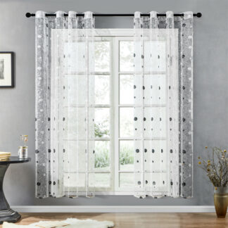 Geometric Bird Nest Sheer Curtain Sheer Voile White