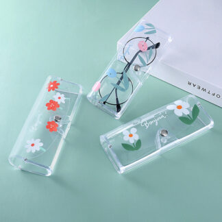 Transparent PVC Glasses Case Box, Random Color