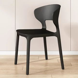 Unique Comfortable Dining Plastic Chairs Black