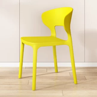 Unique Comfortable Dining Plastic Chairs Yellow