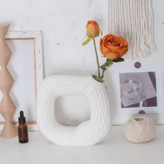 Vilead Square Hollow Ceramic Vase Nordic Modern Art