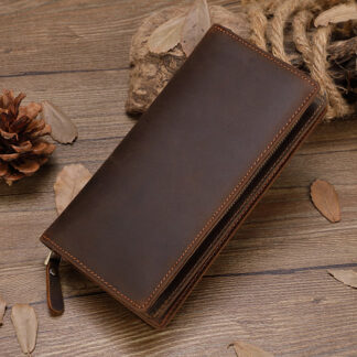Brown Vintage Men Long Wallet