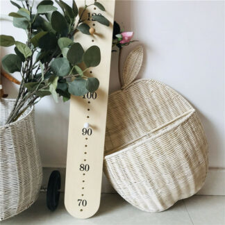 Vintage Rattan Apple Shape Storage Basket Handmade
