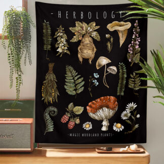 Vintage magic mushrooms Tapestry Home Decoration