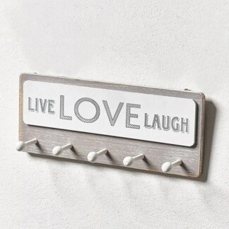 Wood House Shape Key Hanger Wall Decoration