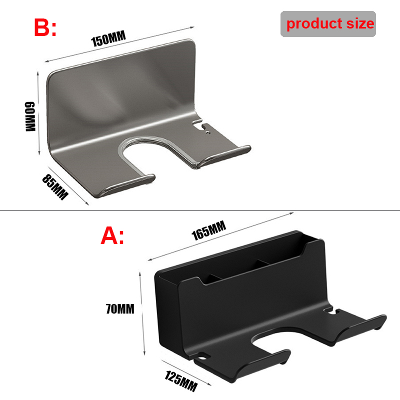 Wall Mounted Hair Dryer Holder Bathroom Shelf Multifunctional Storage - Image 6