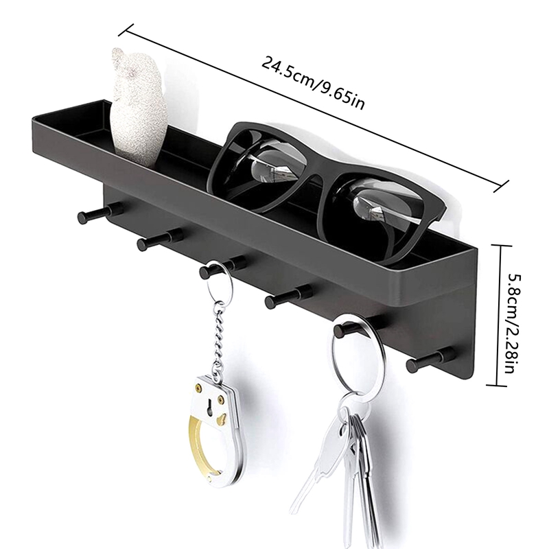 Wall-Mounted Shelf Sundries Organizer Hanging Key Rack Home Decorative - Image 4