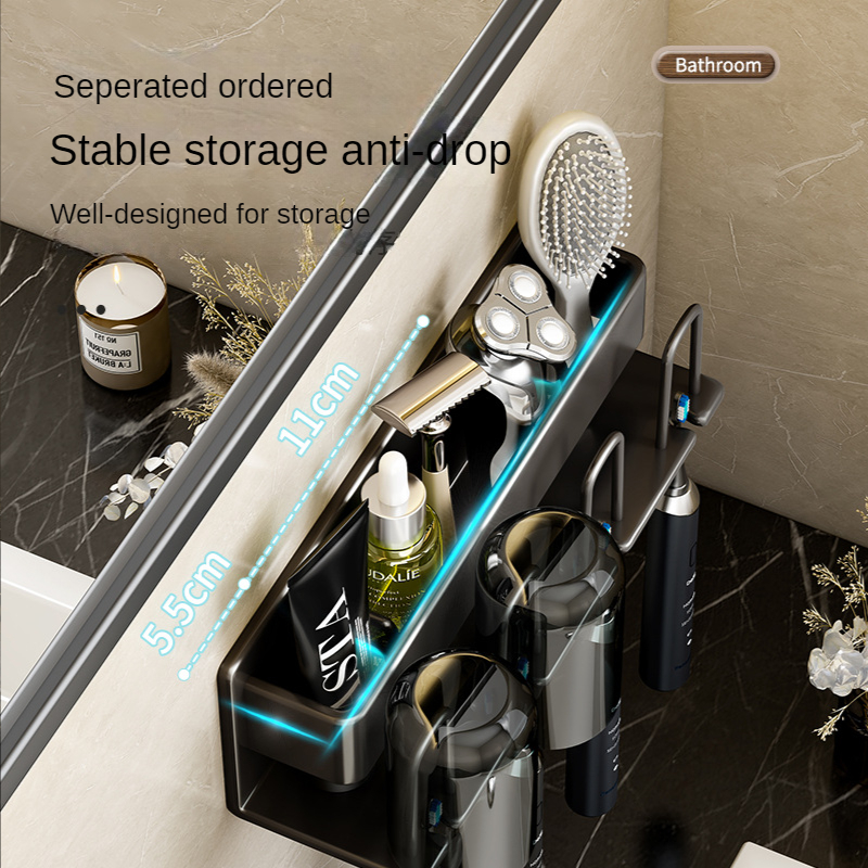 Aluminium Alloy Wall Mounted Toothbrush Holder - Image 2