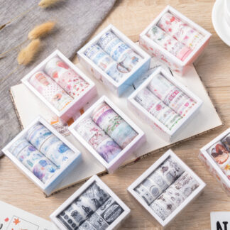 Set Stickers Aesthetic Cute Washi Tape Scrapbooking