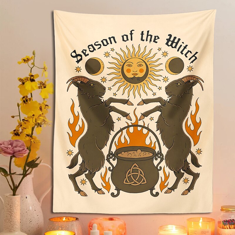 Sun Moon Psychedelic Tarot Tapestry Wall Hanging - Image 2