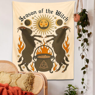 Sun Moon Psychedelic Tarot Tapestry Wall Hanging