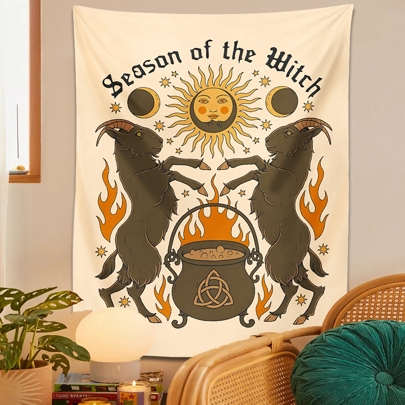 Sun Moon Psychedelic Tarot Tapestry Wall Hanging - Image 5
