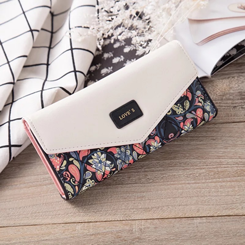 Women Envelope Floral Long Wallet