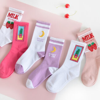 Japanese Cotton Cartoon Cute Funny Socks for Girl