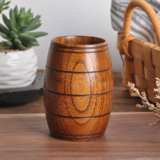 Natural Wooden Bucket Shape Mugs Handmade