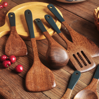Natural Wooden Non-stick Cooking Utensils Set