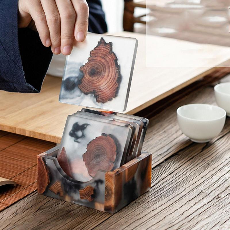 Wooden Home Resin Insulation Simple Cup Coaster - Image 3