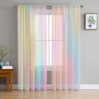Rainbow Pink Morning Glow Curtains