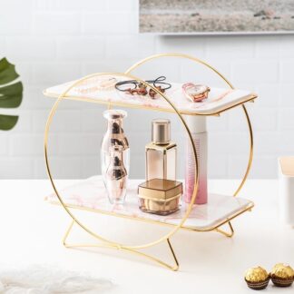 Ceramics Double Layer Storage Rack Creative, Pink