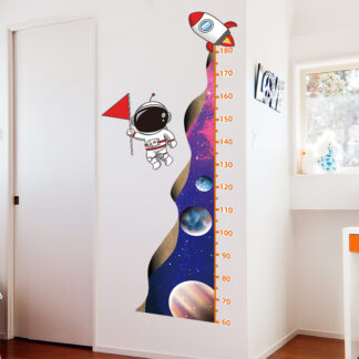 Outer Space Astronauts Height Measure Wall Decals for Kids Rooms