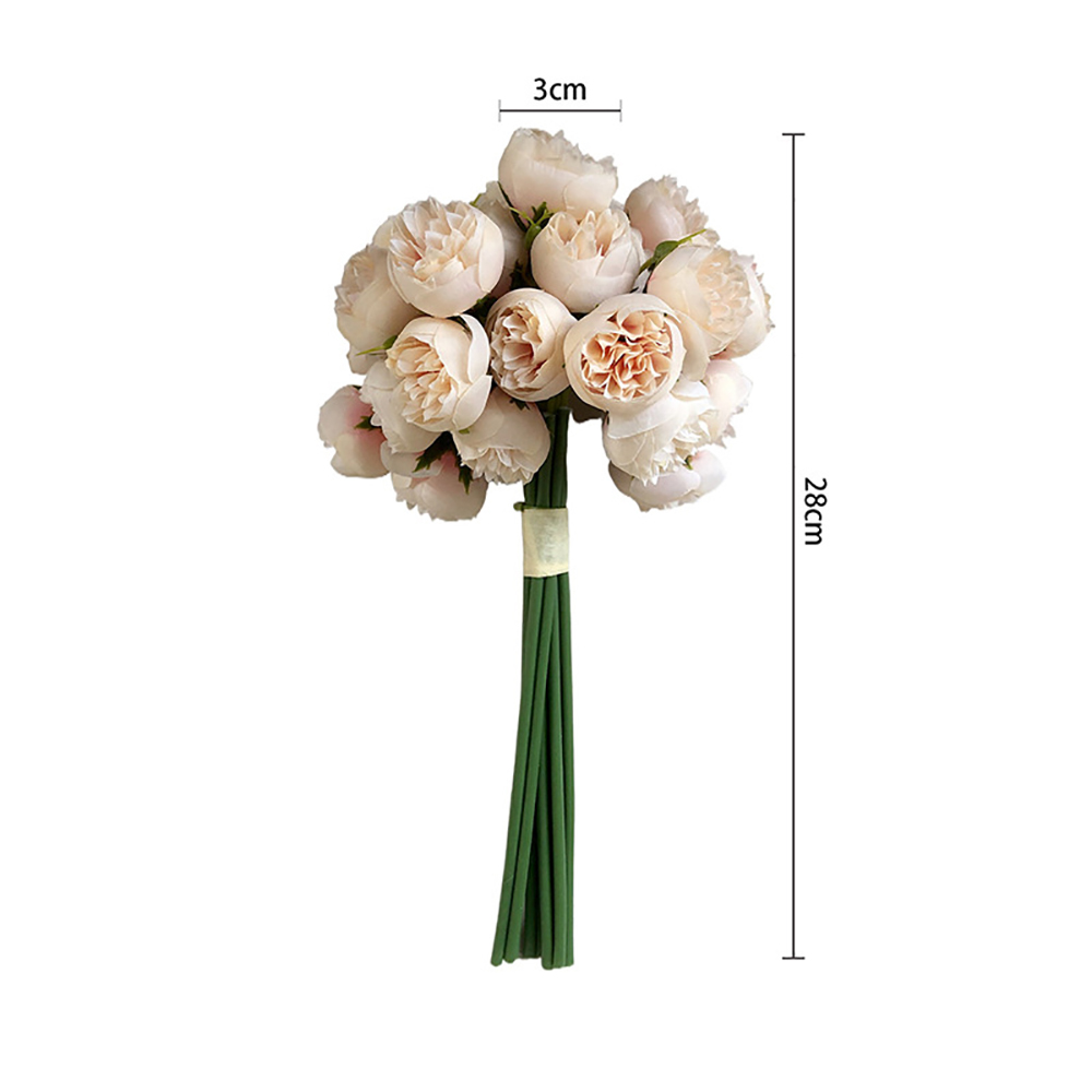1 Bouquet 27 heads Artificial Flowers Peony Tea Rose - Image 2