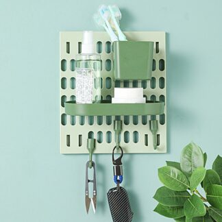 1 Set Storage Rack Hanging Wall Shelf with J-shape Hooks