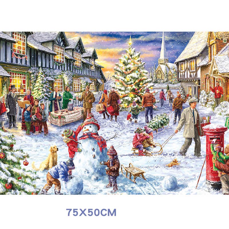 100PCS Merry Christmas Large Jigsaw Puzzle - Image 2
