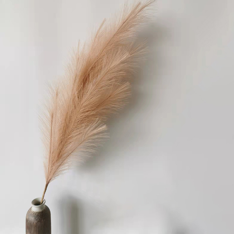 100CM Artificial Pampas Grass, Light Coffee - Image 2