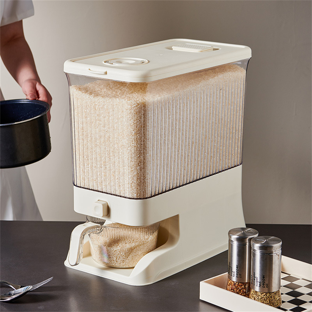 Plastic Sealed Rice Bucket Grain Dispenser Storage Box