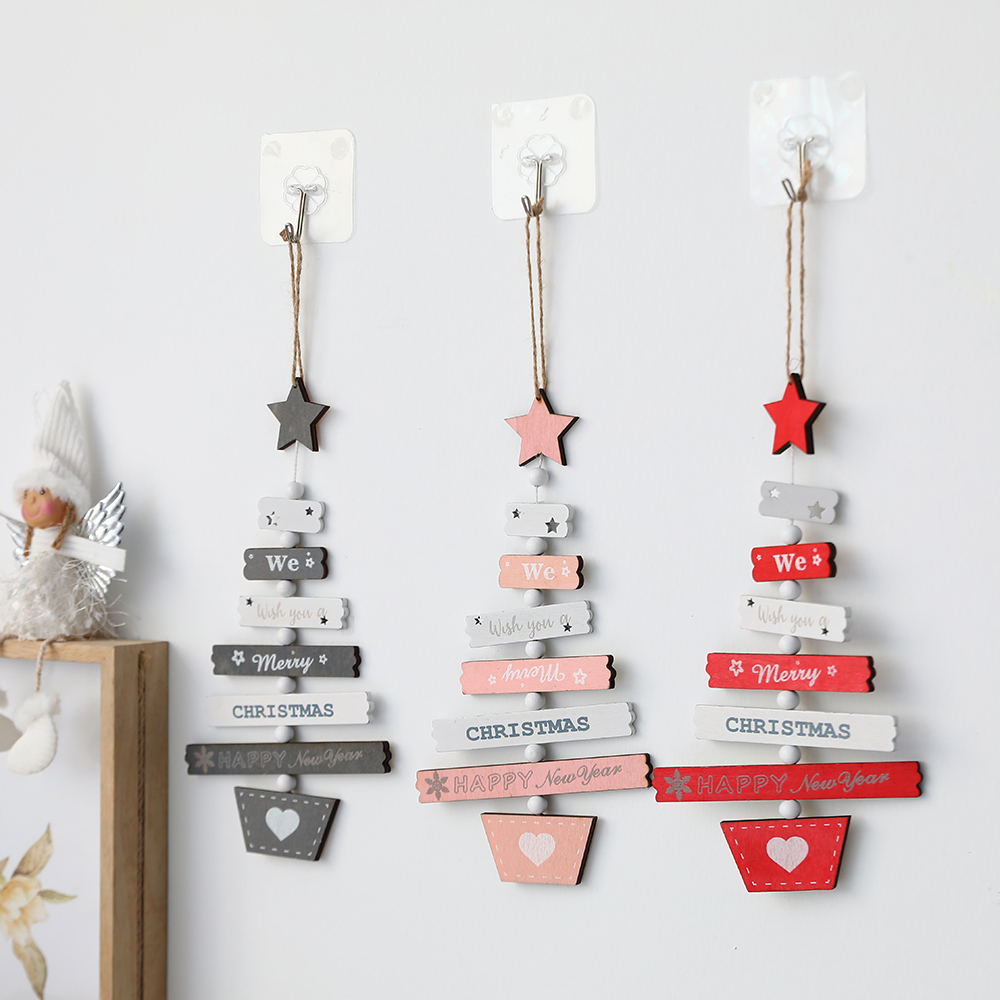 Wooden Christmas Tree Decorations, Set Of 3 - Image 2