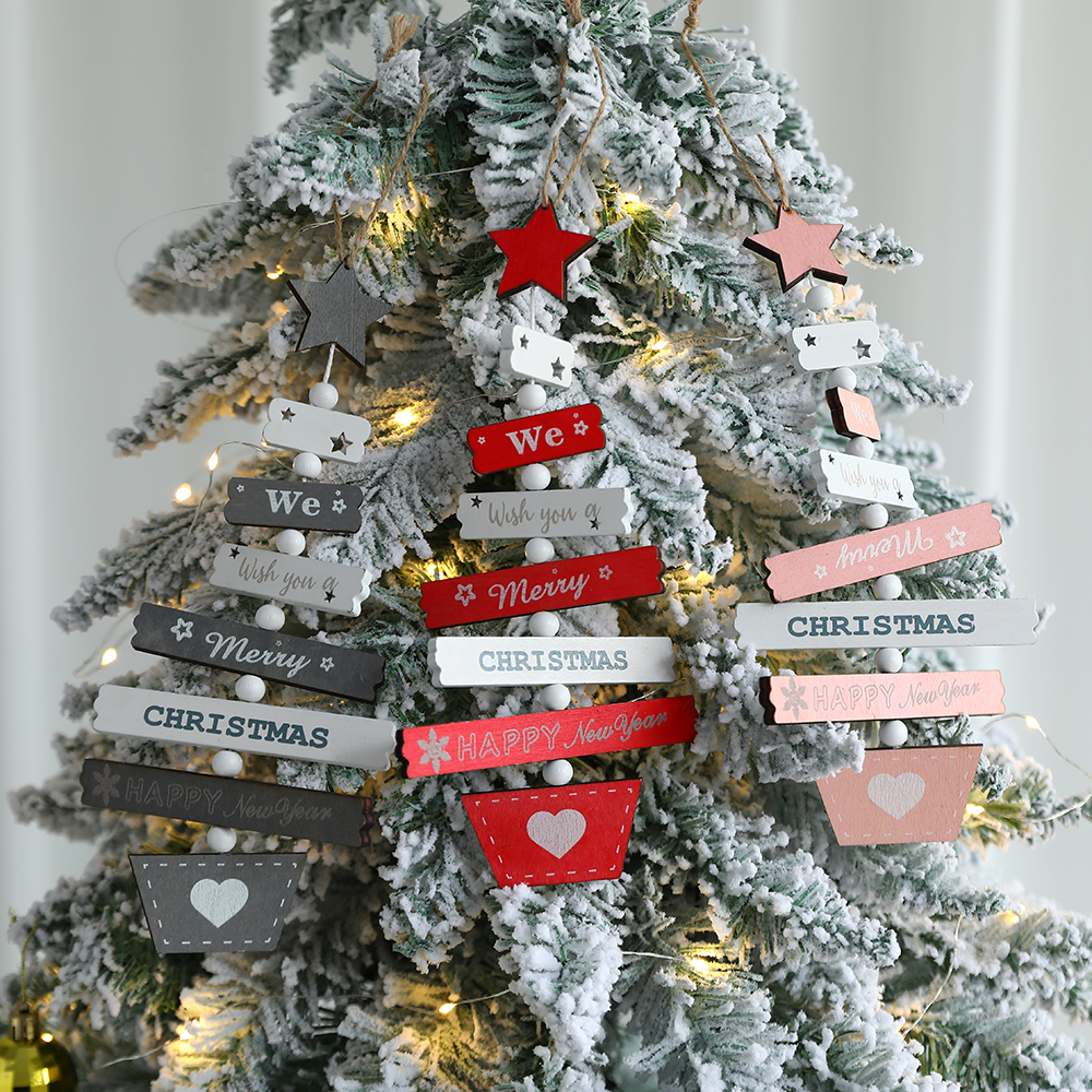 Wooden Christmas Tree Decorations, Set Of 3 - Image 3