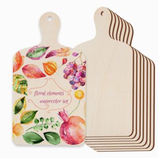 4PCS Rectangle Wooden Cutting Board with Handle