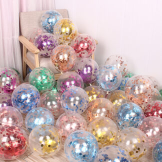 20PCS Transparent Ballon with Colorful Glitters Confetti Latex Balloons Party Decoration