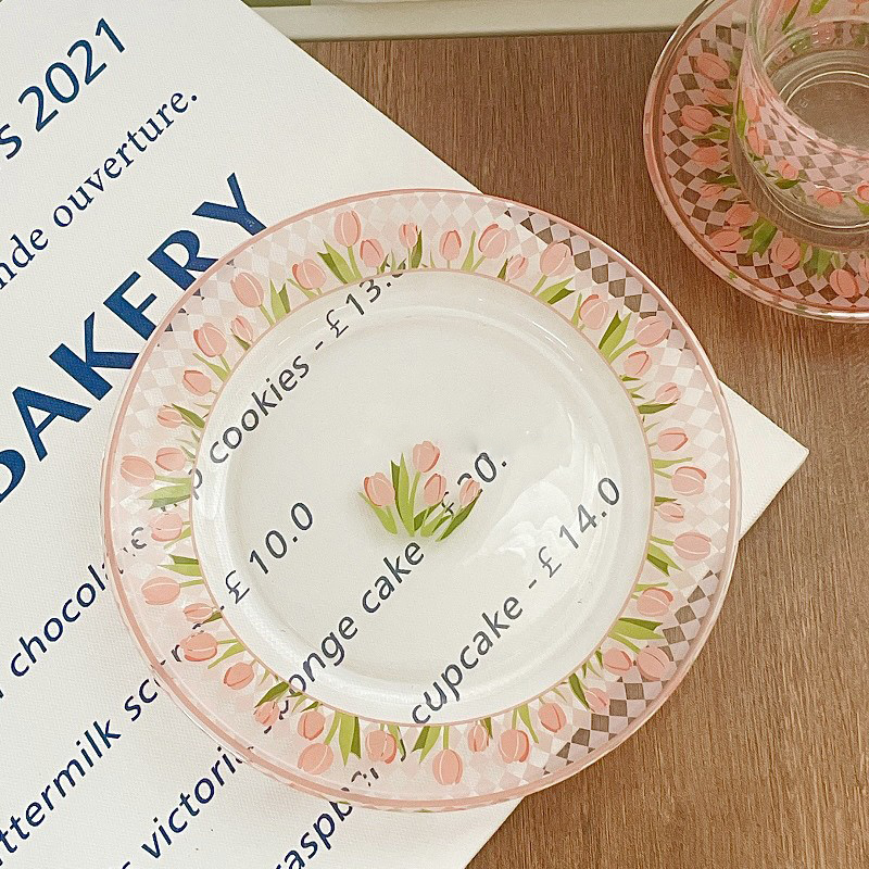 2PCS/Set Glass Cups, Tulip Flower Coffee Mug - Image 3