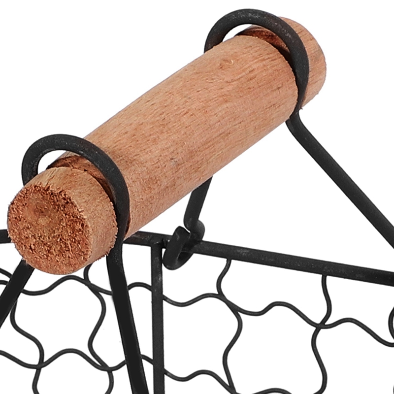 2PCS Wooden Handle Metal Retro Vegetable Fruit Basket - Image 4