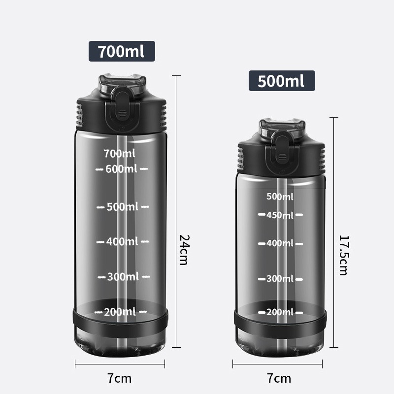 700ML Portable Leak-proof Large-capacity Water Bottle with Straw - Image 8