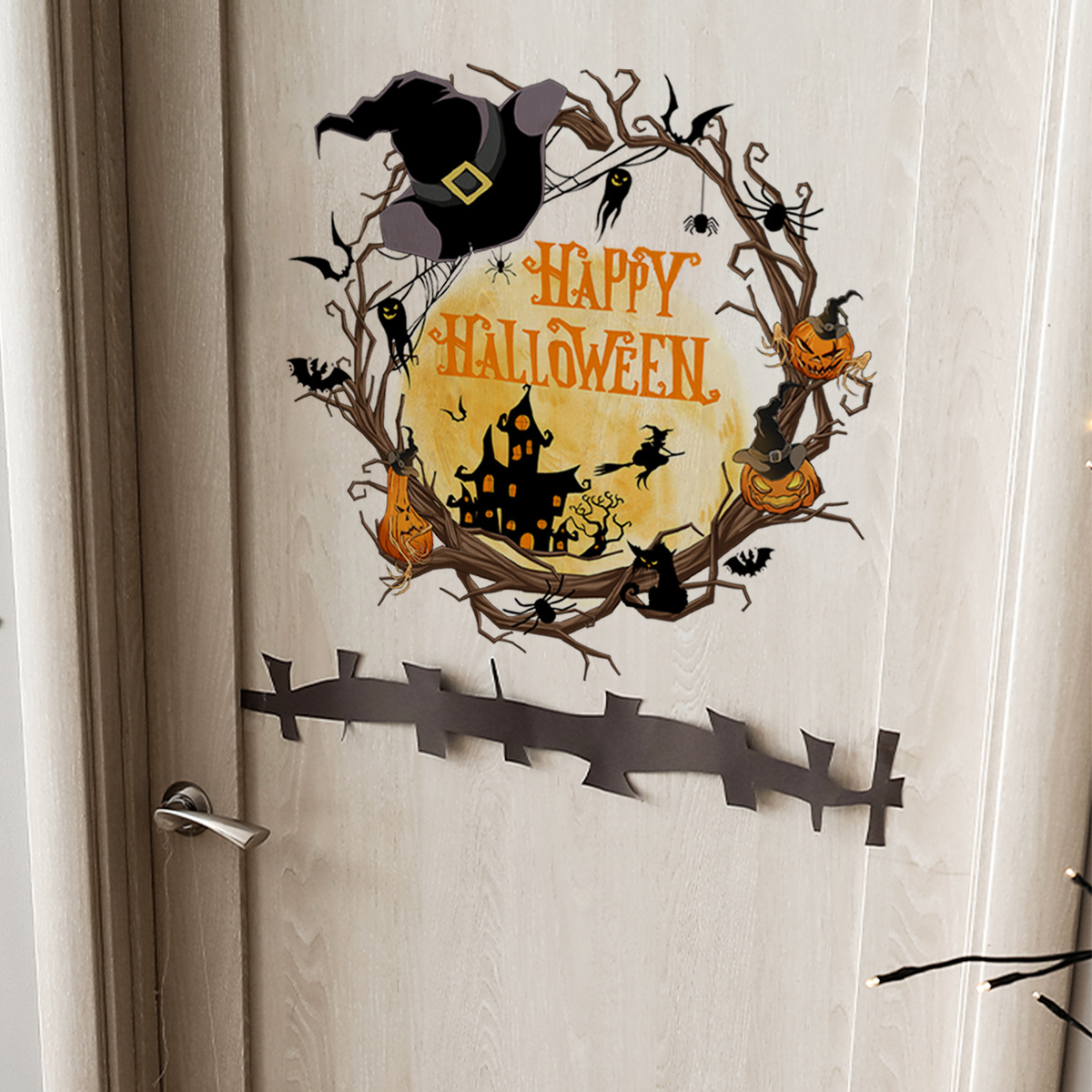 30*30cm Vine Castle Bat Halloween Wall Stickers Halloween Decoration - Image 3