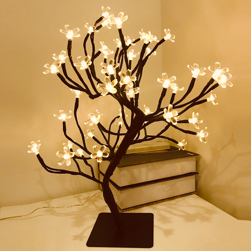 Cherry Blossom Desk Top Bonsai Tree Lamp, 48 LED - Image 3