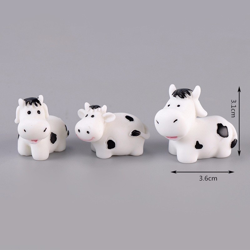 3PCS Cow Family Mini Statue Miniature Bonsai Decor - Image 5