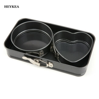 3Pcs Mini Cake Baking Pan Black Carbon Steel Cake Molds