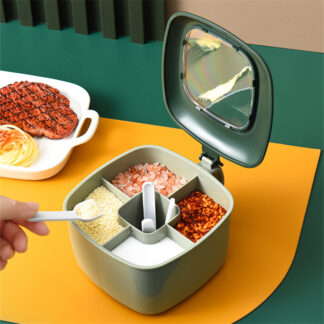 4 Grids Salt Pepper Spice Jar Organizer