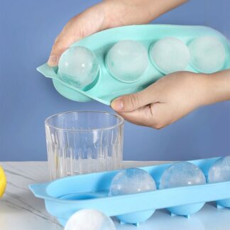 4-Hole Ice Cube Mold Household Whiskey Round Ice Maker Tray