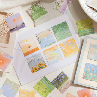 46 PCS Paper Stationery Spring Filed Floral Cute Stickers
