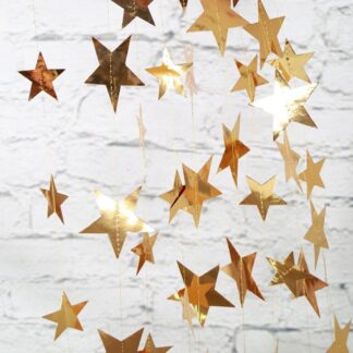 4M Bright Gold Star Garland String For Party Decoration