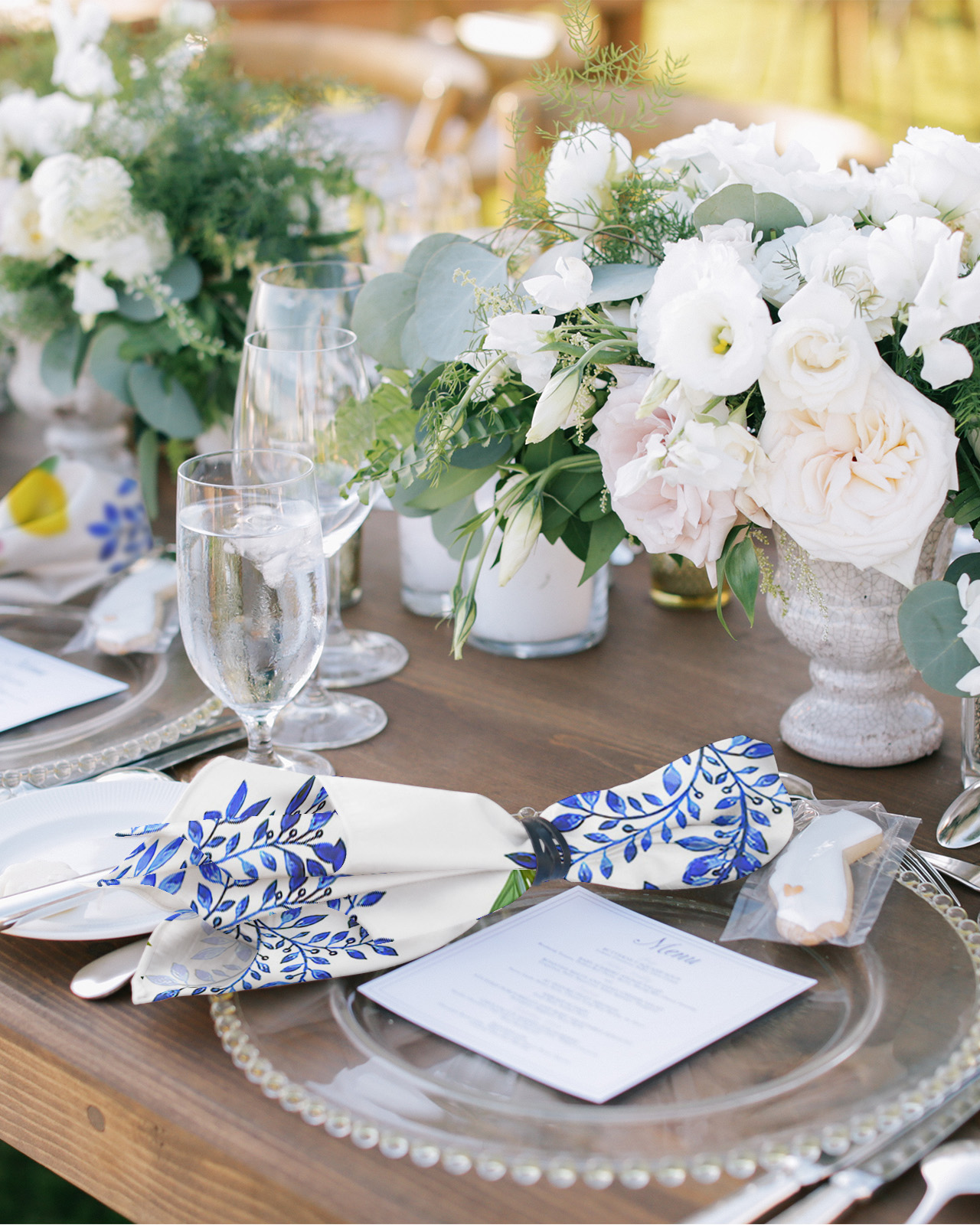 4PCS Lemon Flowers Leaves Vintage Square Table Napkin - Image 2